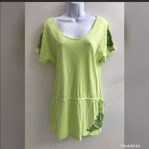 Oversized lime green Athleta bathing suit cover